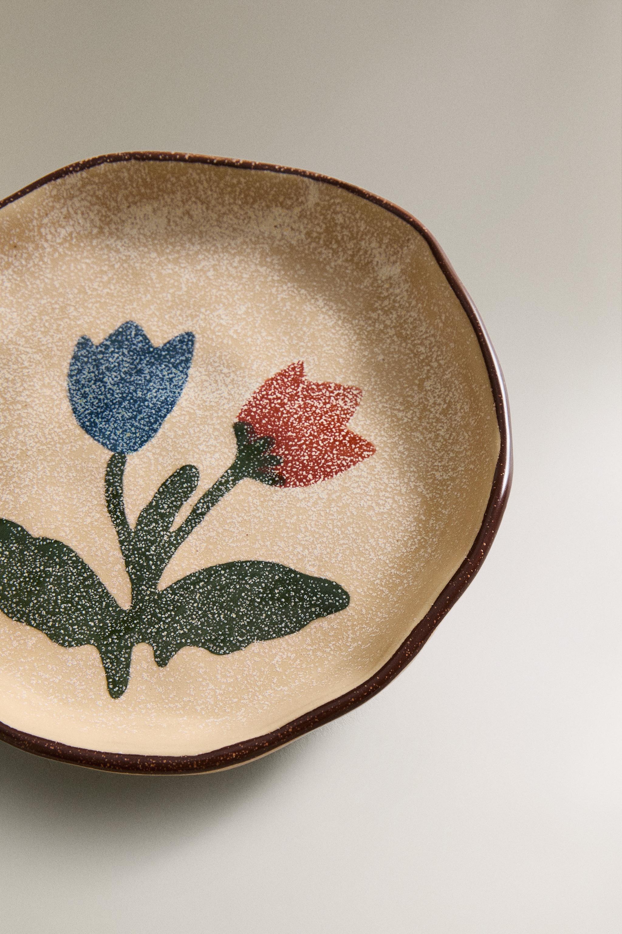 PLAT TERRE CUITE FLORAL